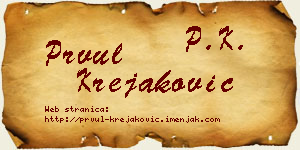 Prvul Krejaković vizit kartica